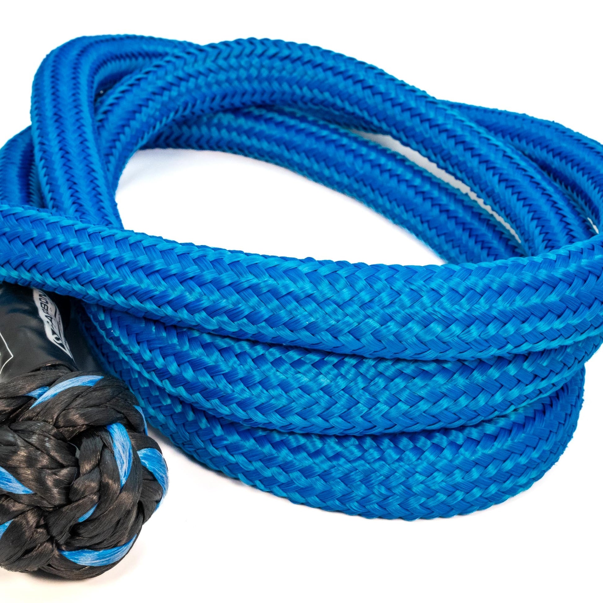 Extra Long 4x4 Soft Shackle blue braided rope with black end, Carbon Offroad USA on Tampa Home & Garden Store
