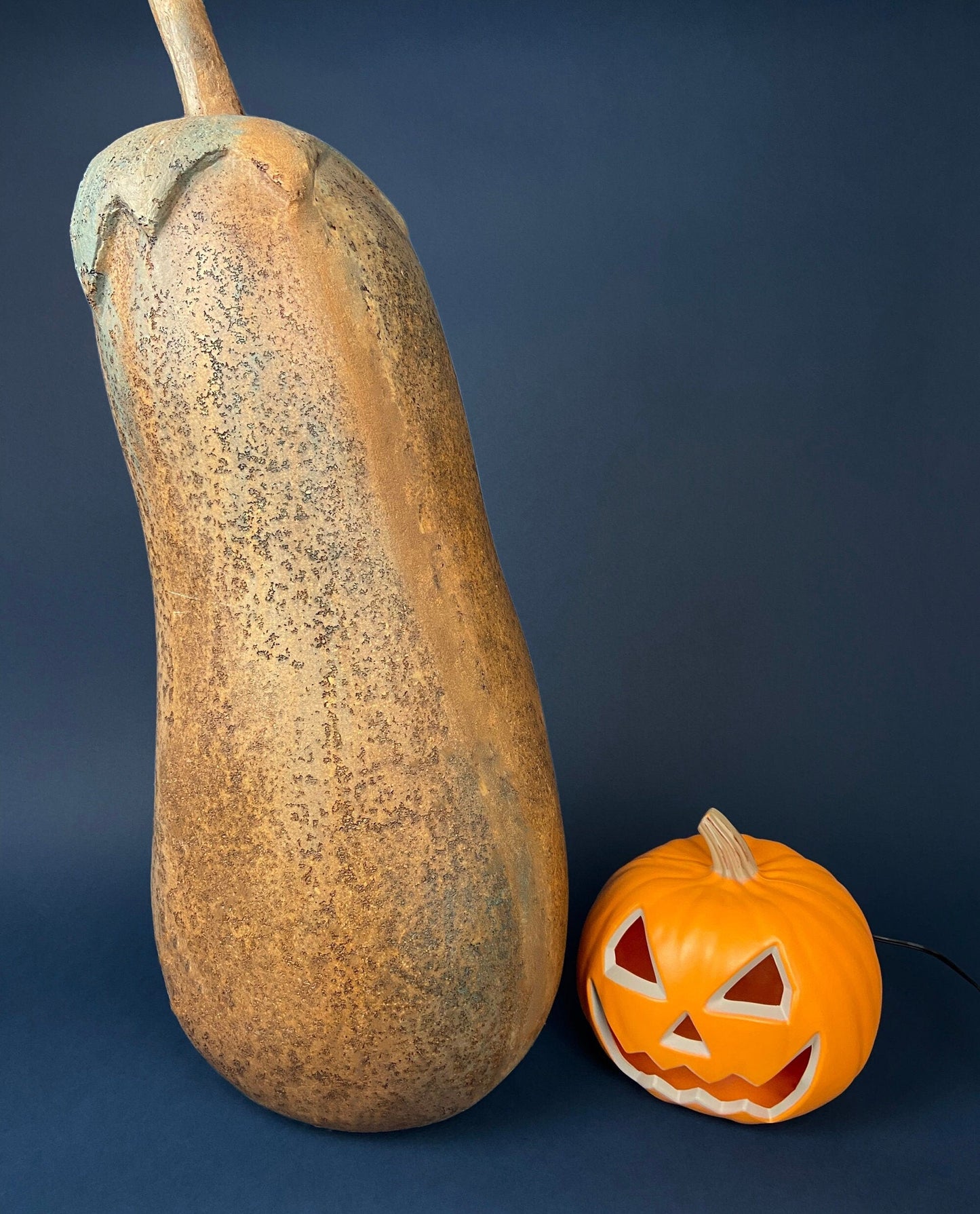 Extra Large Gourd or Pumpkin. 34-inch Tall Thanksgiving, Halloween, or Fall Home/Porch Decor. Store Display. Looks like Concrete.