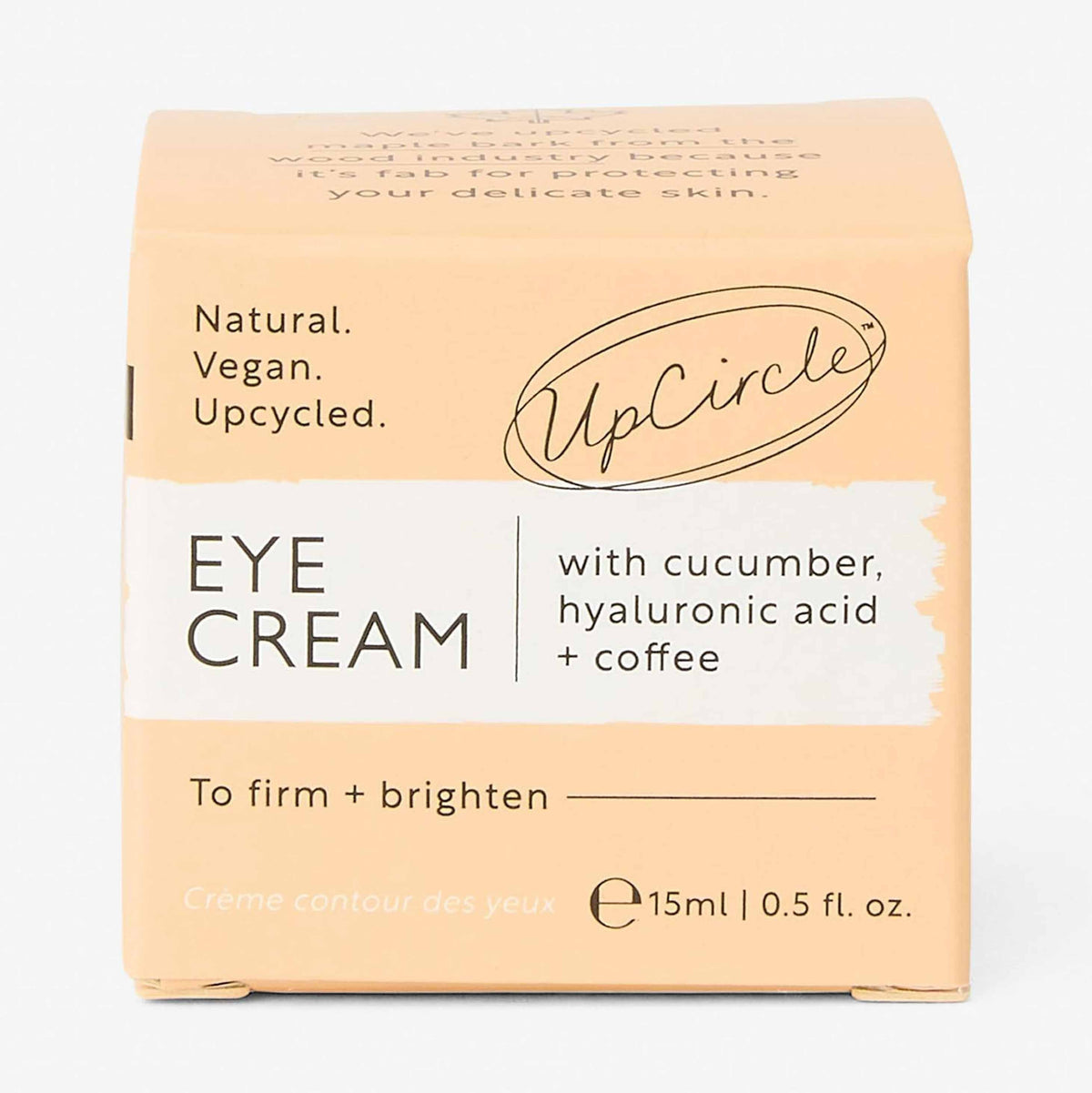 Eye Cream UpCircle peach packaging with hyaluronic acid + coffee, 15 ml on Tampa Home & Garden Store