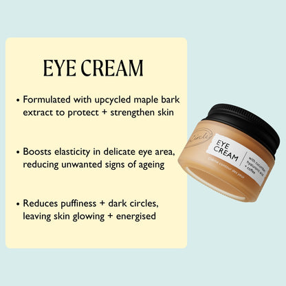 Eye cream jar from UpCircle Merry + Bright Eyes Gift Set; beige bottle on mint background on Tampa Home & Garden Store
