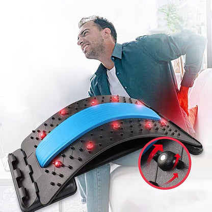 Magnetotherapy Multi-Level Adjustable Back Massager Stretcher Waist Neck Fitness Lumbar Cervical Spine Support Pain Relief - Tampa Home & Garden Store