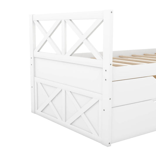 Multi Functional Daybed with Drawers white finish X-back panels on Tampa Home & Garden Store