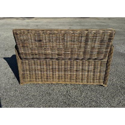 Key Largo Rattan Storage Bench brown woven rattan outdoor storage by The Broward Design Center on Tampa Home & Garden Store