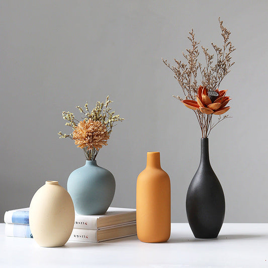 Ceramic vase set three piece set vase decoration and decoration home decor living room flower arrangement modern floral ware - Tampa Home & Garden Store