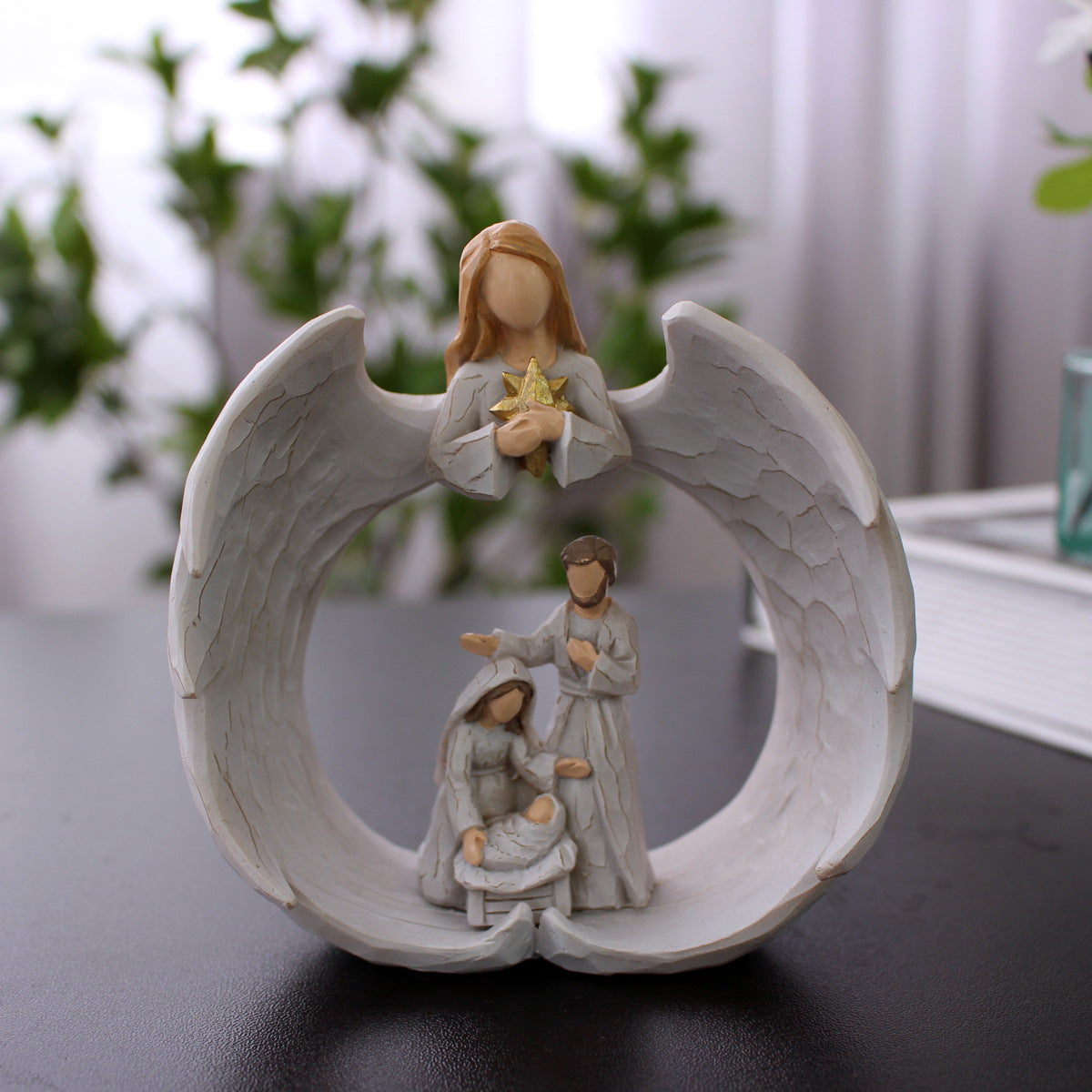 Nordic Creative Angel Family Sculpture Decoration Home Living Room Bookcase Decoration Crafts Resin Statue Ornament - Tampa Home & Garden Store