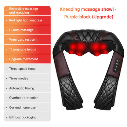 Kneading massage shawl massager SKG cervical spine massager in purple-black with bag on Tampa Home & Garden Store