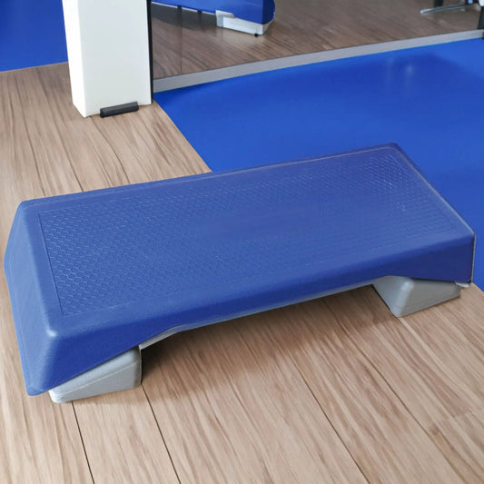 Aerobics Step Platform height adjustable blue step with hex texture surface on Tampa Home & Garden Store