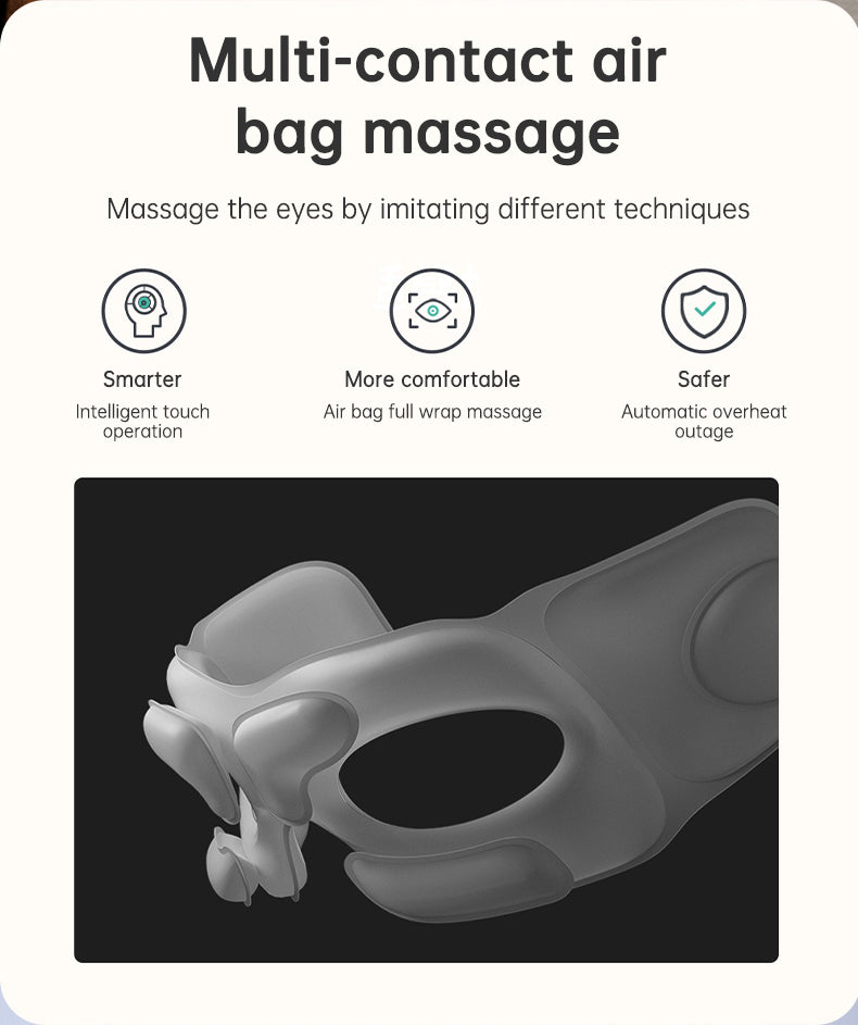 Eye Massager Air Pressure Vibration Eye Protector Bluetooth Eye Massage Relax Migraines Relief Improve Sleep - Tampa Home & Garden Store