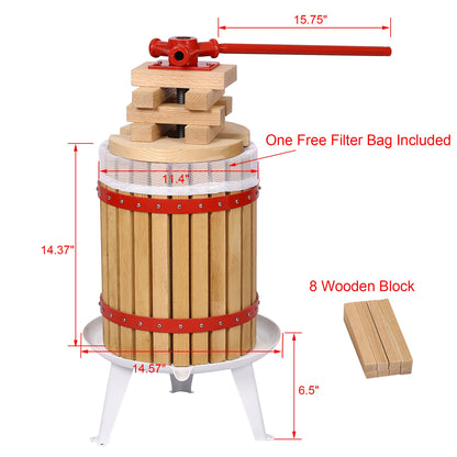 Fruit Wine Press and Crusher and Filter Bag,100% Nature Apple&Grape&Berries Crusher Manual Juice Maker for Kitchen - Tampa Home & Garden Store