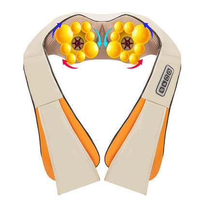 Kneading massage shawl massager beige/orange yellow roller nodes and control; includes bag on Tampa Home & Garden Store