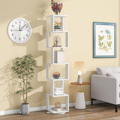 6-layer rotating acrylic board simple bookshelf, multi-functional creative bookshelf for students in the living room - Tampa Home & Garden Store