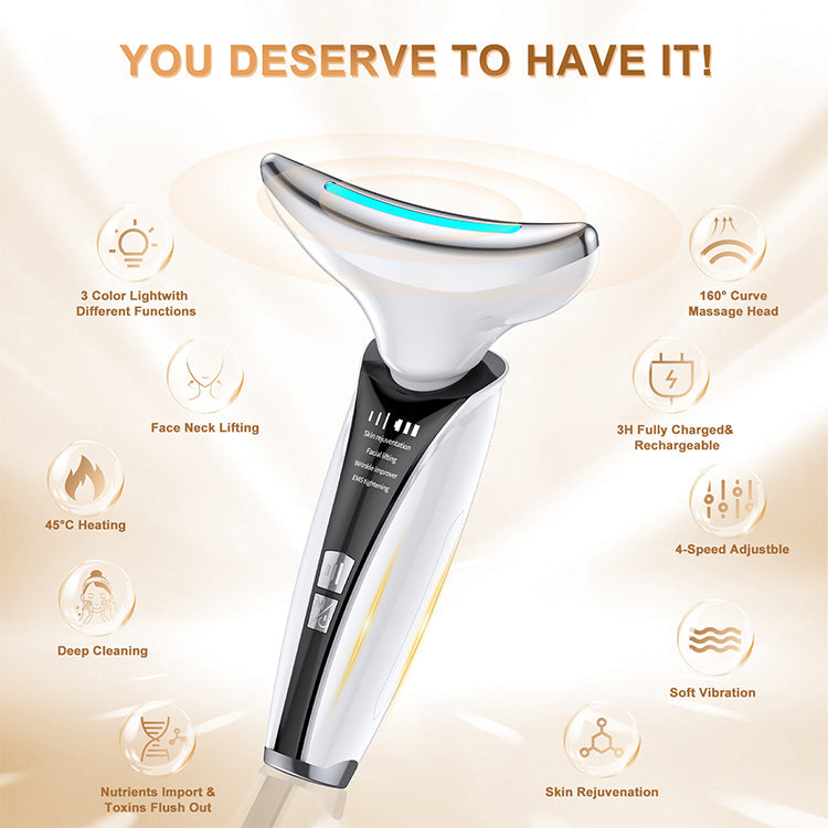 Hot Sell Skin Rejuvenation Tightening Anti-aging Face Neck Lifting Massager Led Photon Therapy Face And Neck Lifting Device - Tampa Home & Garden Store