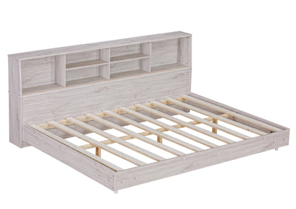 Full Size Daybed Frame with Storage Bookcases White Oak - Tampa Home & Garden Store