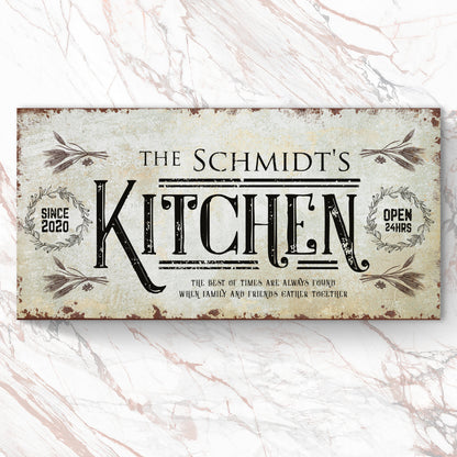 Kitchen Sign II canvas crafting sign with distressed beige panel and bold KITCHEN lettering on Tampa Home & Garden Store