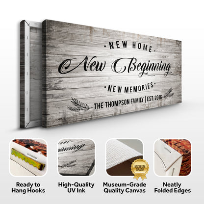 New Home Sign canvas by Tailored Canvases, rustic woodgrain crafting canvas on Tampa Home & Garden Store