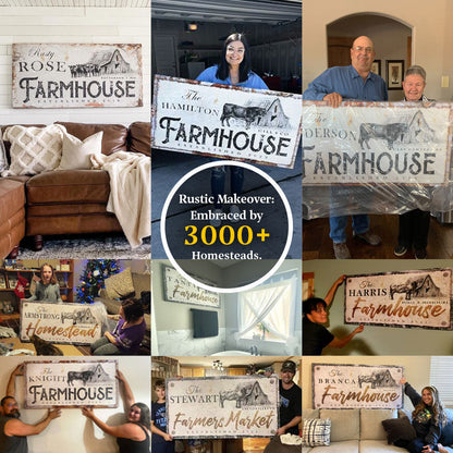Rustic Farmhouse Sign X canvas collage of signs by Tailored Canvases in cozy home scenes on Tampa Home & Garden Store