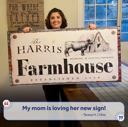 Rustic Farmhouse Sign II canvas crafting canvas by Tailored Canvases featuring a weathered barn illustration on Tampa Home & Garden Store