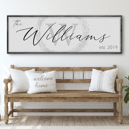 Family Sign XVII canvas art by Tailored Canvases, cream textured backdrop, black script on Tampa Home & Garden Store