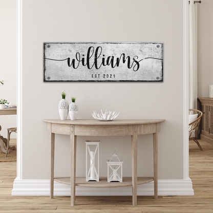 Special Family Sign canvas from Tailored Canvases with a distressed gray finish on Tampa Home & Garden Store