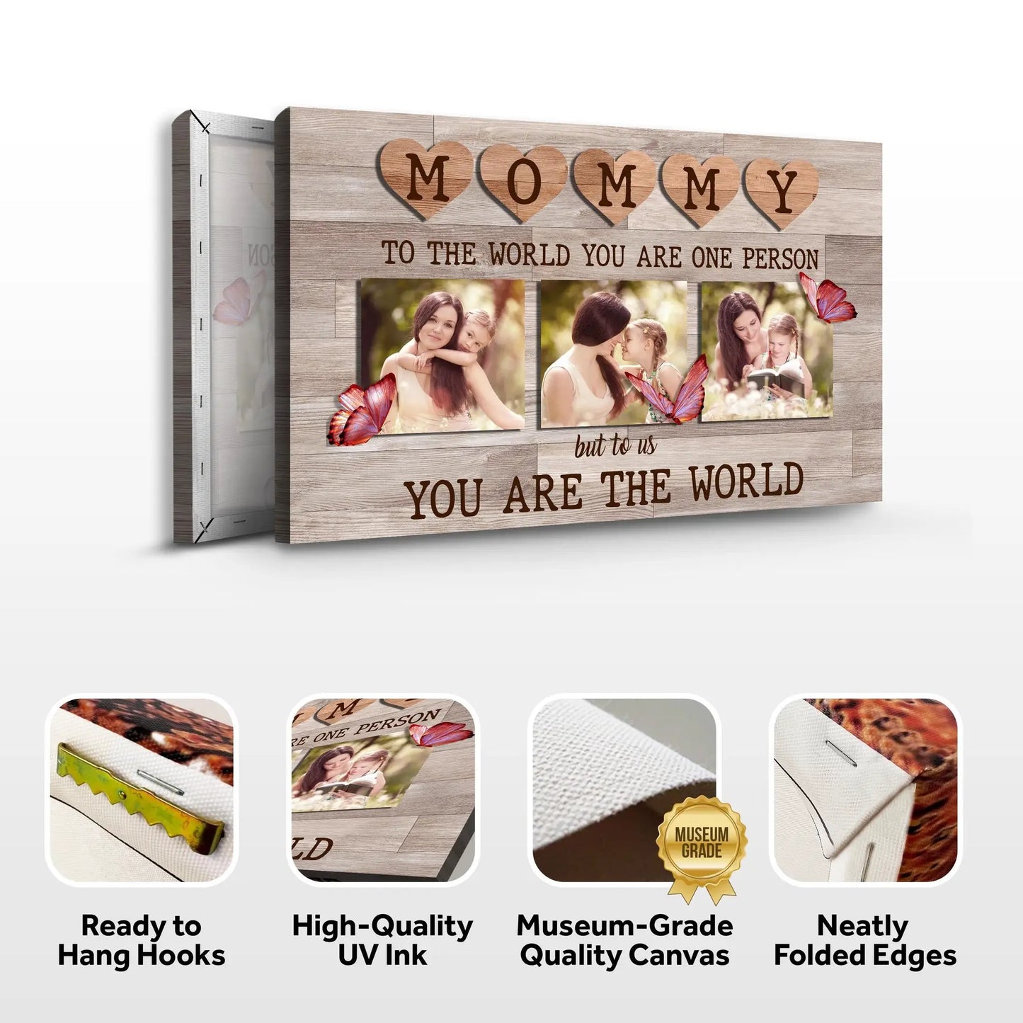 Mommy You Are World Sign craft canvas wall art with heart M O M M Y Tailored Canvases on Tampa Home & Garden Store