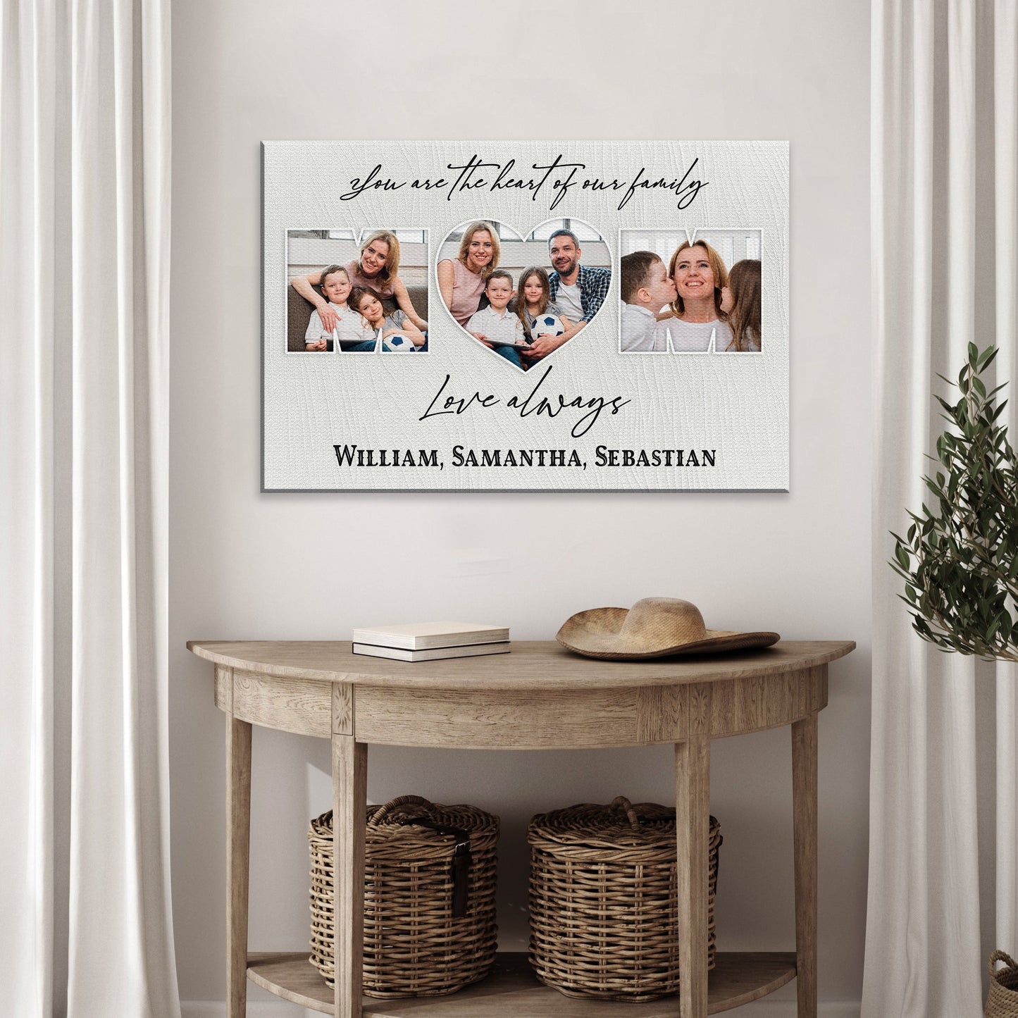 Mother's Day Sign canvas with photo collage forming LOVE you are heart Tailored Canvases on Tampa Home & Garden Store