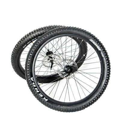 27.5x3 wheel set FAT-HS/FAT-HD by EUNORAU fat bike wheels with knobby tires and disc rotors on Tampa Home & Garden Store