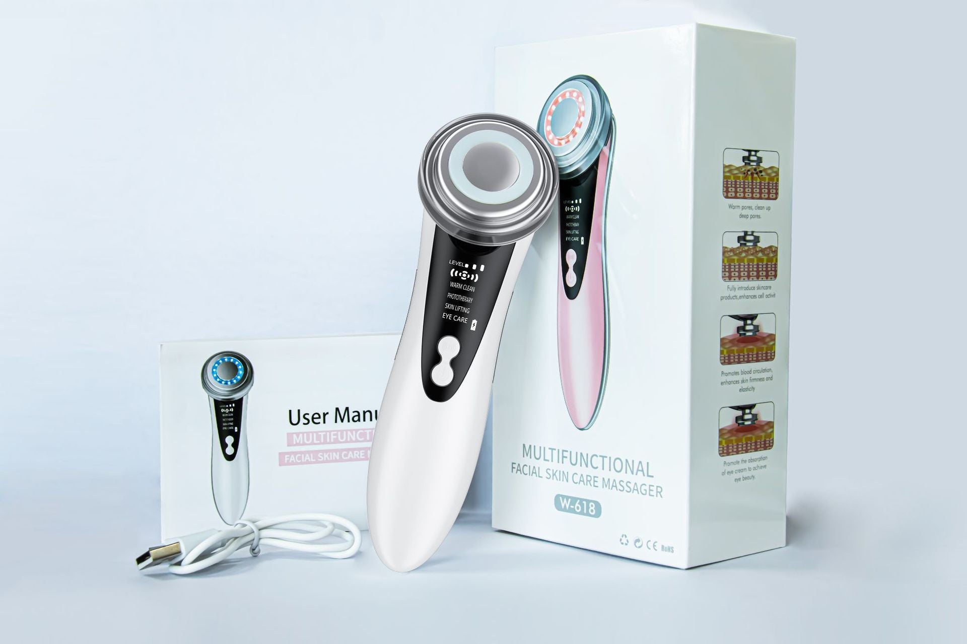 HailiCare Color Rejuvenation Beauty Instrument Facial Massager Facial Cleansing Exporter Lifting Importer - Tampa Home & Garden Store