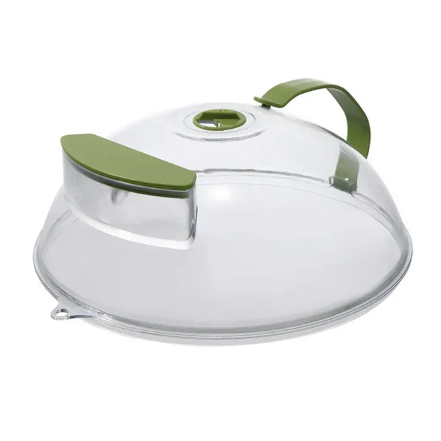 Microwave anti-splash cover dome with green accents, heat-resistant, VIP Digital Presence on Tampa Home & Garden Store