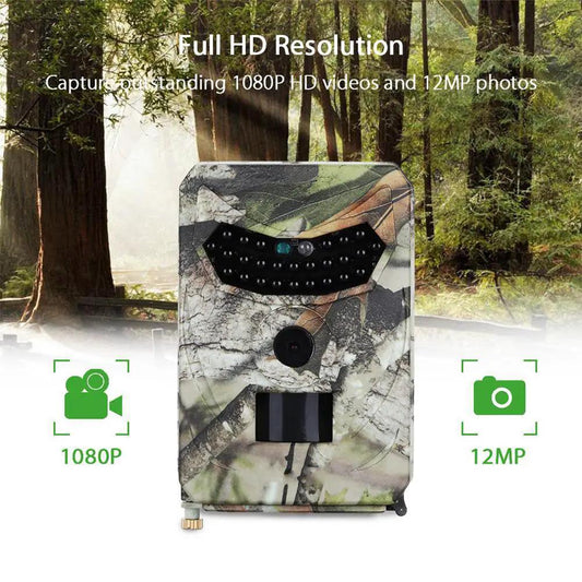 PR100 Hunting Camera camouflage trail cam with 12MP photos and 1080P video night vision on Tampa Home & Garden Store