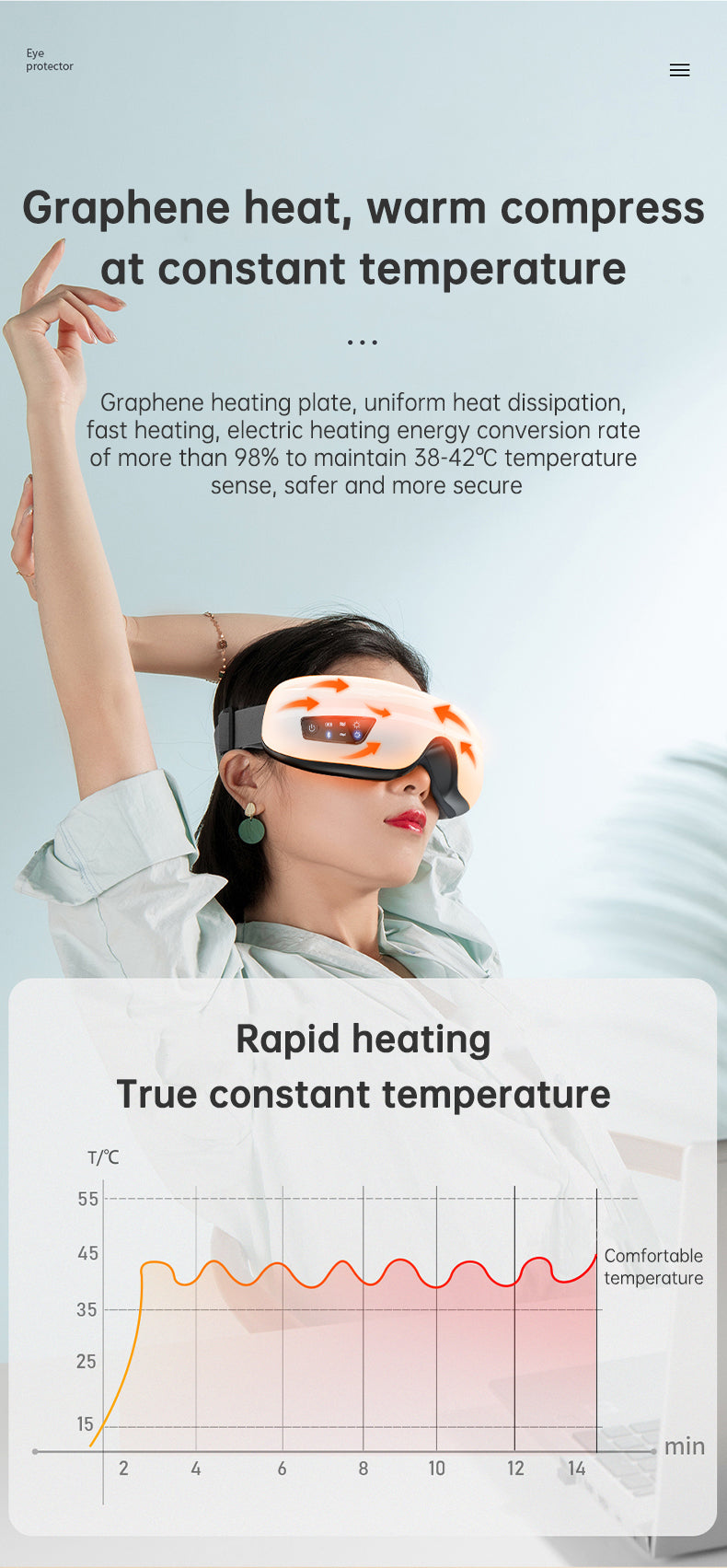Eye Massager Air Pressure Vibration Eye Protector Bluetooth Eye Massage Relax Migraines Relief Improve Sleep - Tampa Home & Garden Store