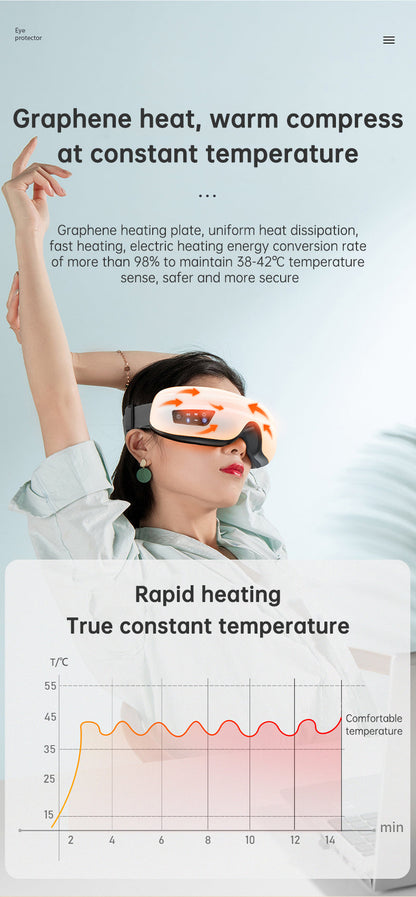 Eye Massager Air Pressure Vibration Eye Protector Bluetooth Eye Massage Relax Migraines Relief Improve Sleep - Tampa Home & Garden Store