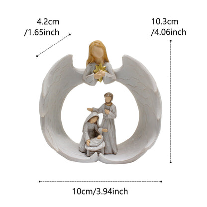 Nordic Creative Angel Family Sculpture Decoration Home Living Room Bookcase Decoration Crafts Resin Statue Ornament - Tampa Home & Garden Store