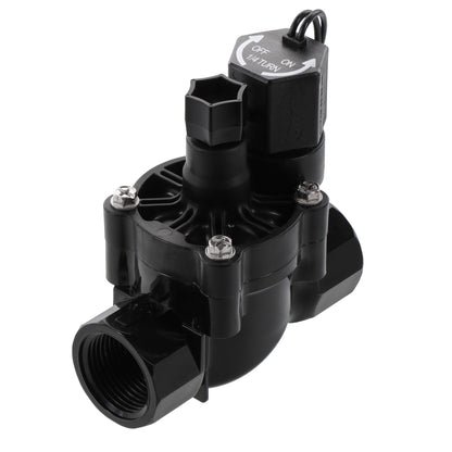 Orbit Irrigation 1in FPT Auto Inline Pro Valve with Flow Control, black inline sprinkler valve with 1/4-turn knob on Tampa Home & Garden Store