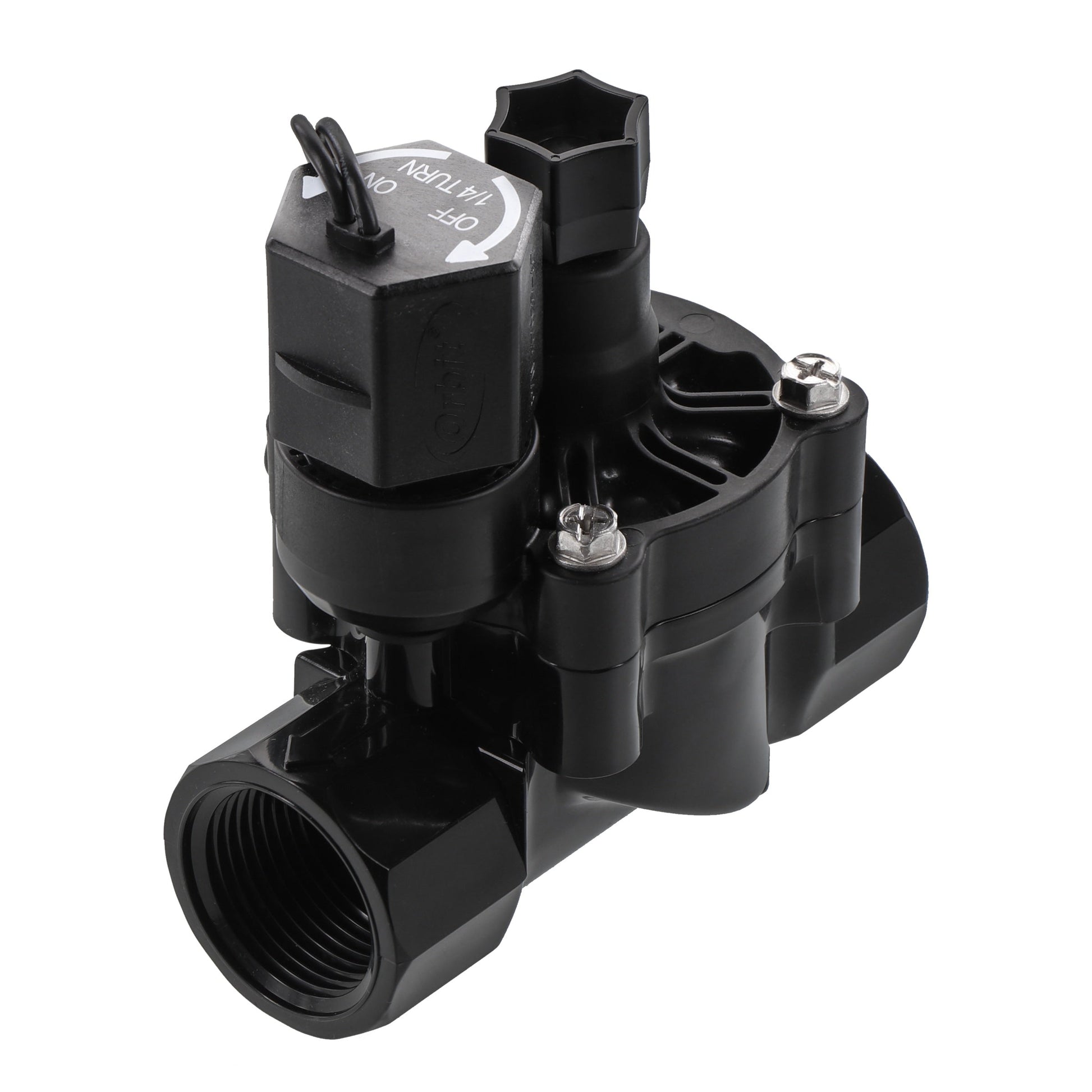 1in FPT Auto Inline Pro Valve with Flow Control Orbit Irrigation, black on Tampa Home & Garden Store