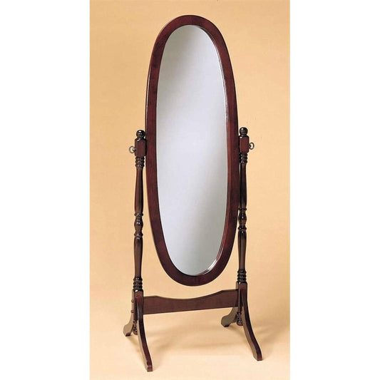Oval Cheval Mirror Full Length Solid Wood Floor Mirror in Cherry - Tampa Home & Garden Store