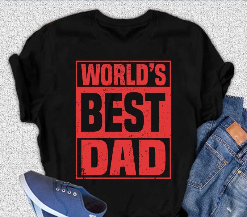 World's Best Dad men's graphic T-shirt in black with red print, Spun Bamboo bamboo viscose/organic cotton on Tampa Home & Garden Store