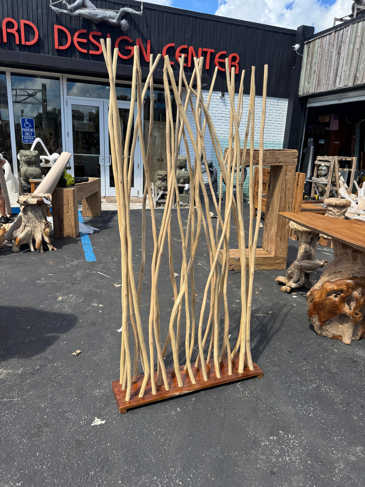 Teak Branch Screen/Divider, natural wood room divider by The Broward Design Center on Tampa Home & Garden Store
