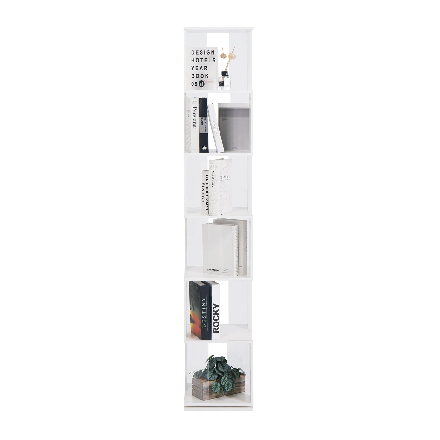 6-layer rotating acrylic board simple bookshelf, multi-functional creative bookshelf for students in the living room - Tampa Home & Garden Store