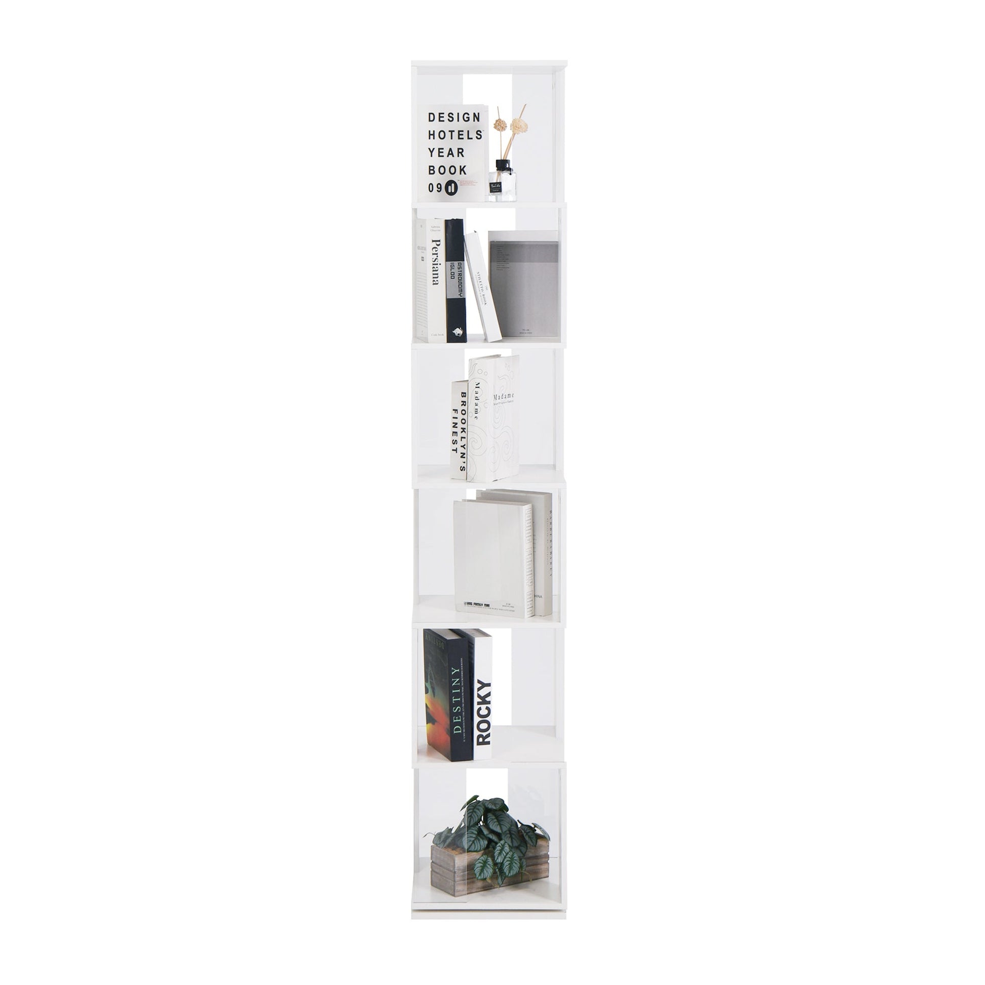 6-layer rotating acrylic board simple bookshelf, multi-functional creative bookshelf for students in the living room - Tampa Home & Garden Store
