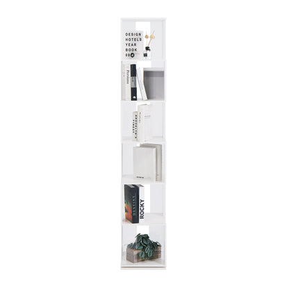 6-layer rotating acrylic board simple bookshelf, multi-functional creative bookshelf for students in the living room - Tampa Home & Garden Store
