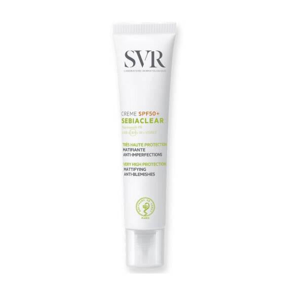 SVR Sebiaclear SPF50+ sunscreen tube matte finish 1.35 oz Beauty Care Bag on Tampa Home & Garden Store