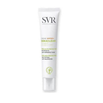 SVR Sebiaclear SPF50+ sunscreen tube matte finish 1.35 oz Beauty Care Bag on Tampa Home & Garden Store