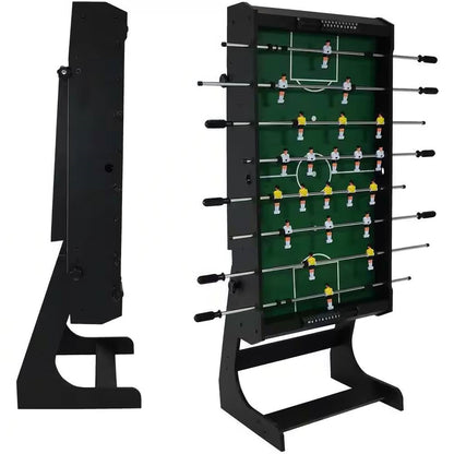 Mesa de futbolín plegable negra de 48 pulgadas que ahorra espacio con contadores de puntuación y 2 pelotas
