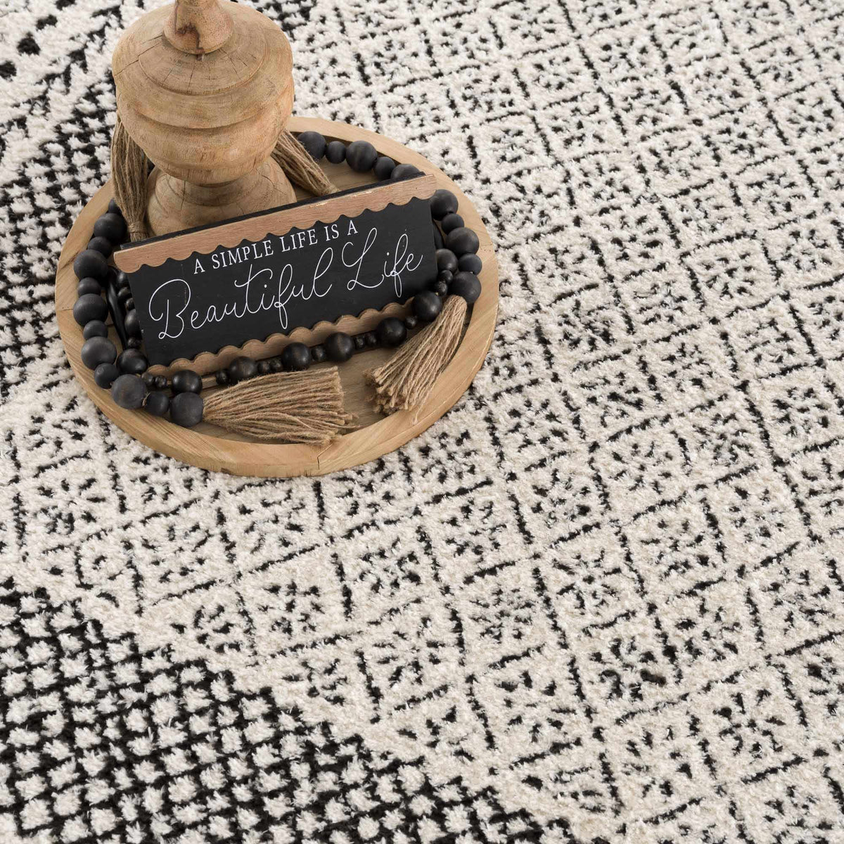 Julio Area Rug black and white geometric pattern Boutique Rugs on Tampa Home & Garden Store