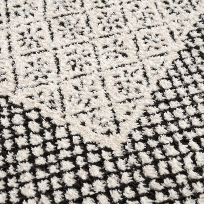 Julio Area Rug by Boutique Rugs with cream and black plush pile, geometric pattern on Tampa Home & Garden Store