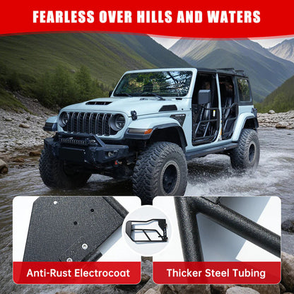 Jeep Tube Doors for Wrangler JL & Gladiator JT (2018-2024) - 4-Pc Set w/Mirrors