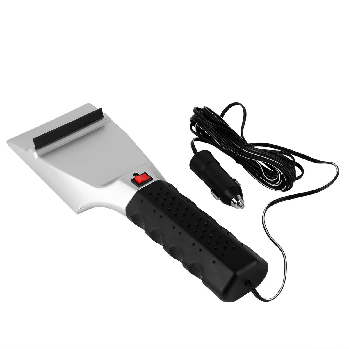 12V heated car ice scraper with squeegee and 14ft cord, black grip by Best Product Finds on Tampa Home & Garden Store