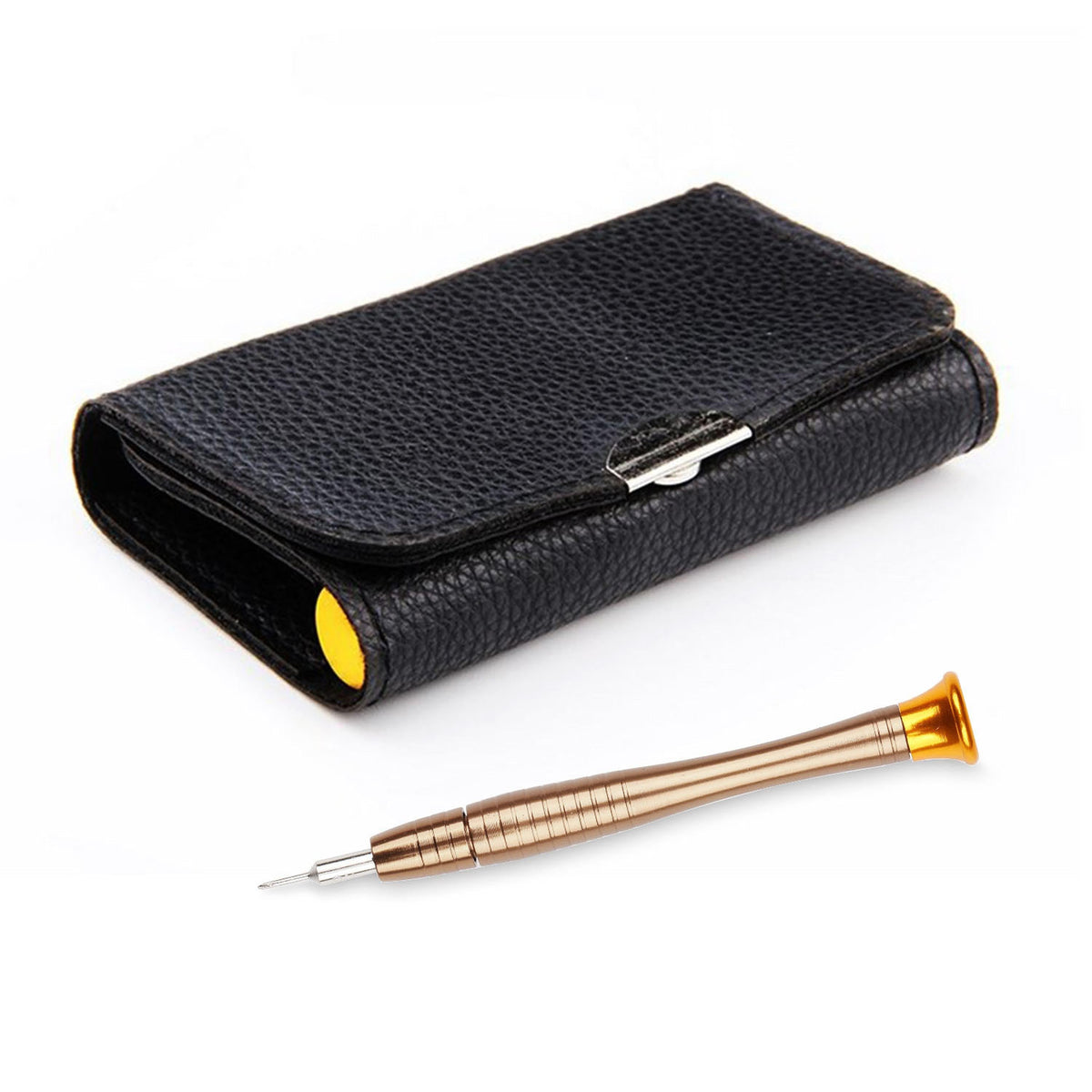 25 in 1 precision screwdriver wallet kit in black textured case with gold-tone handle on Tampa Home & Garden Store
