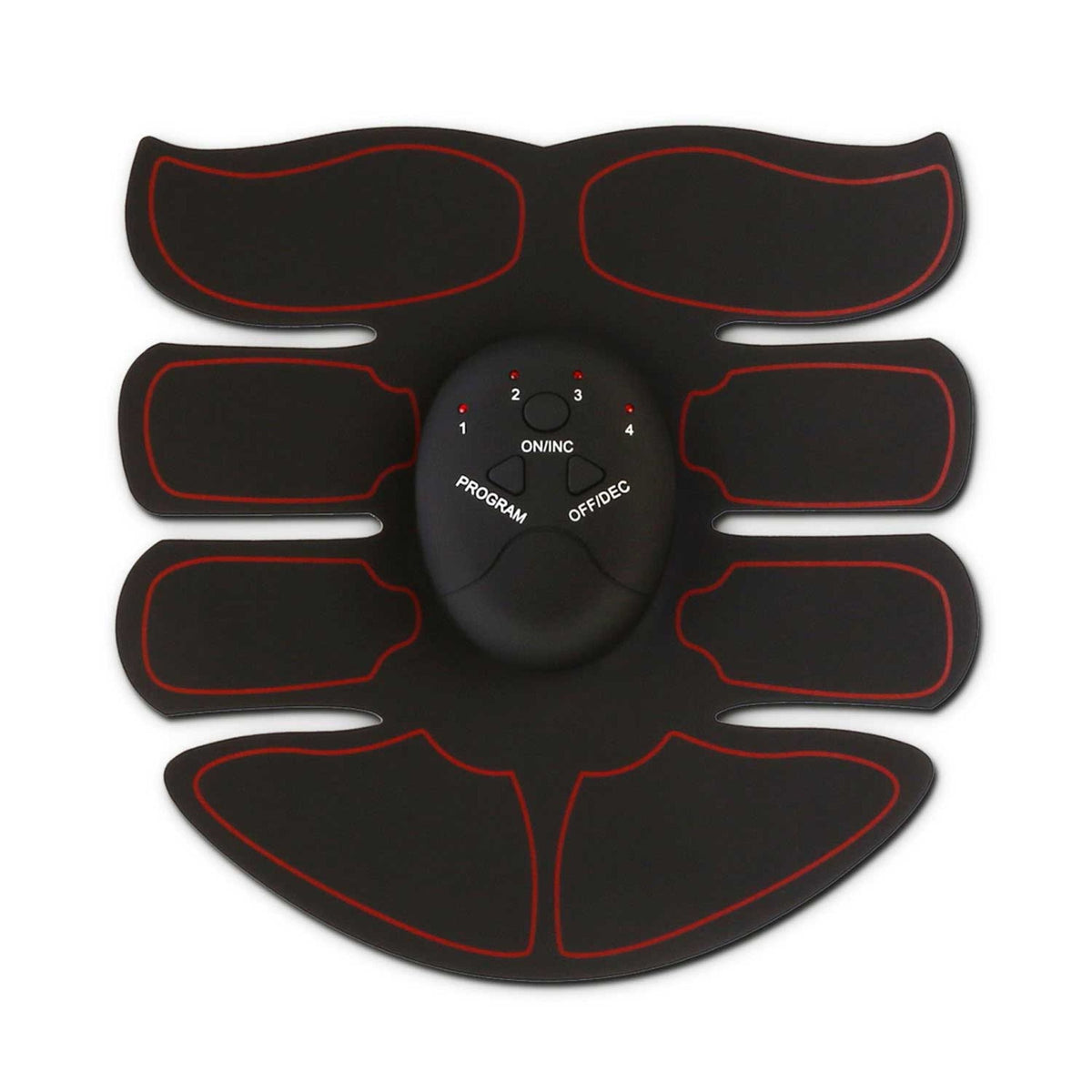 Black abdominal belt with red stitched pads and central control panel Best Product Finds on Tampa Home & Garden Store