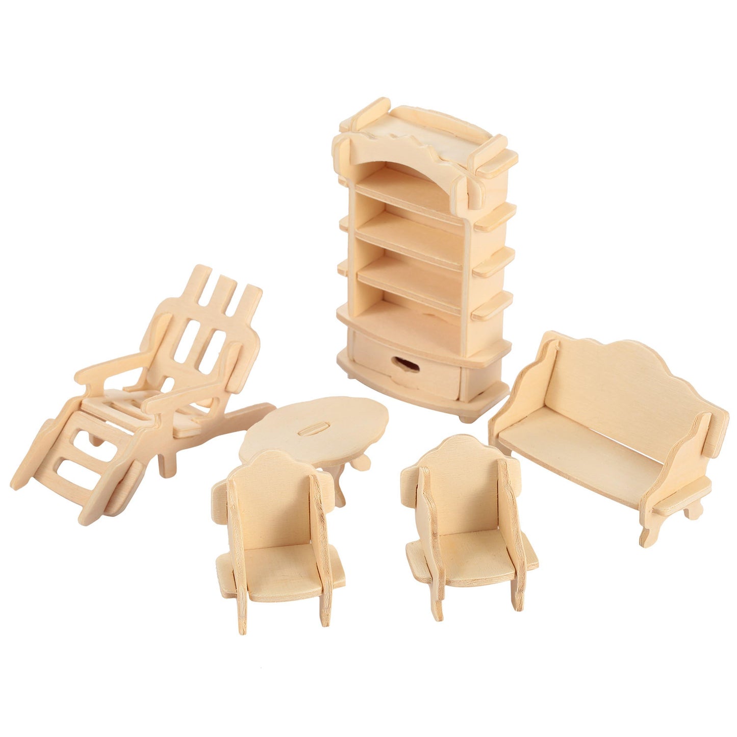 3D Wooden Dollhouse Furniture Puzzles and Sets